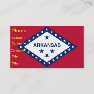 Cartão de visita com bandeira de Arkansas E.U.A.