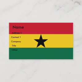 Cartão de visita com bandeira de Gana