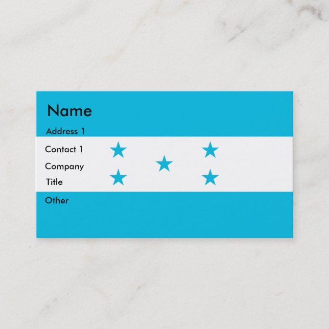 Cartão de visita com bandeira de Honduras (Frente)