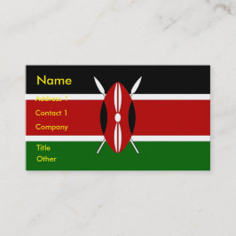 Cartão de visita com bandeira do Quênia