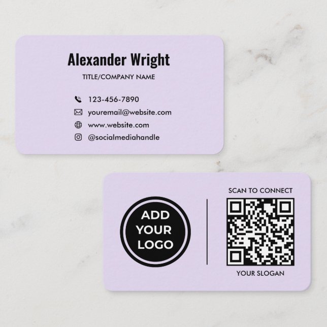 Cartão de Visita com Código de Digitalização do Lo (Frente/Verso)
