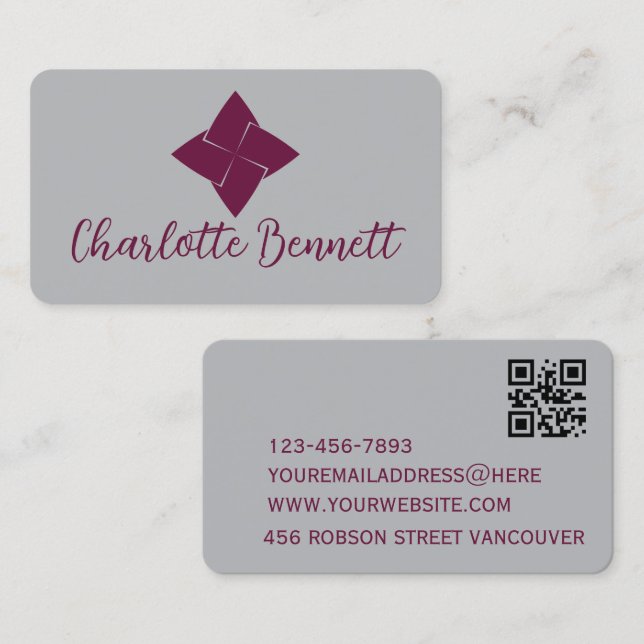 Cartão de Visita com Código QR | Design Moderno Ci (Frente/Verso)