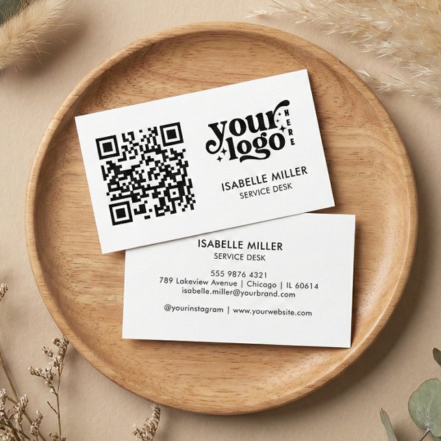 Cartão de Visita com Código QR | Design Moderno Si (Business Card with QR Code | Simple Modern Design)
