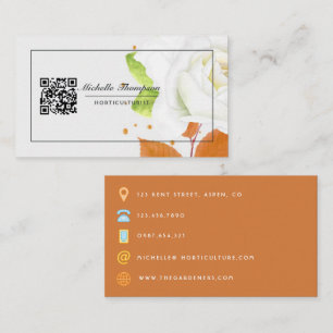 Cartão de Visita com Código QR Floral