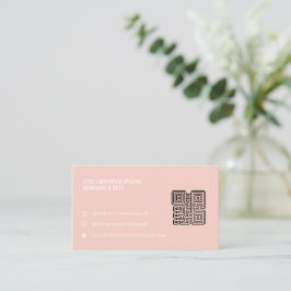 Cartão de Visita com Código QR | Rosa Feminino Mod