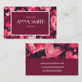 cartão de visita com coração vermelho