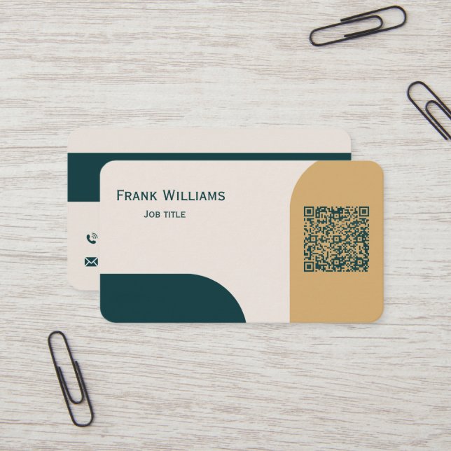 Cartão de Visita com Design Moderno e Código QR (Frente/Verso In Situ)