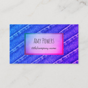 cartão de visita com dois lados, azul e roxo pers