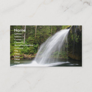 Cartão de visita com fundo da cachoeira