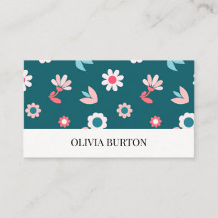 Cartão de visita com fundo de aquarela floral
