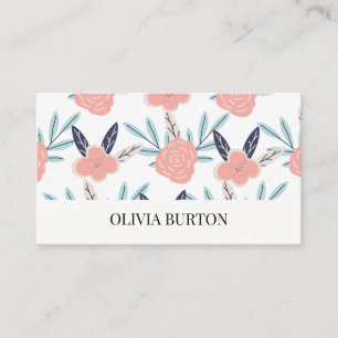 Cartão de visita com fundo de aquarela floral
