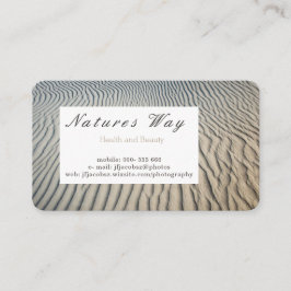 Cartão de visita com fundo de areia marinha textur