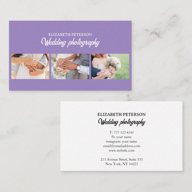 Cartão de visita com fundo fotográfico. (Frente/Verso)