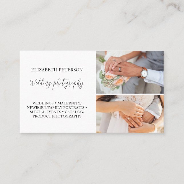 Cartão de visita com fundo fotográfico. (Frente)