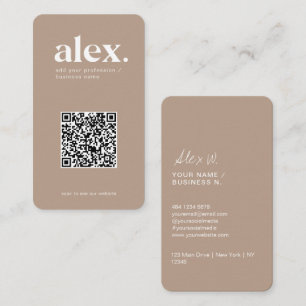 Cartão de Visita com Logotipo de Código QR Moderno