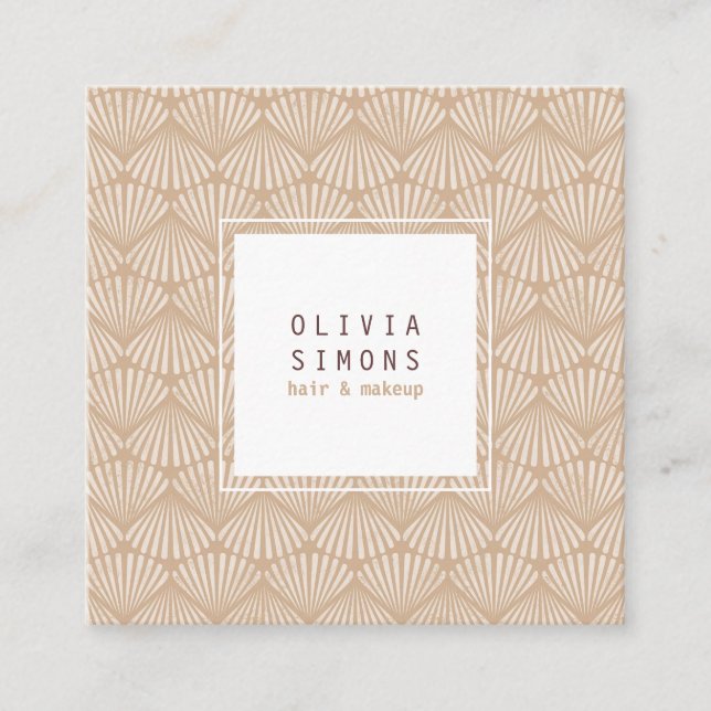 Cartão de visita com padrão de retro-conchas. (Frente)