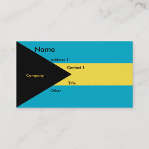 Cartão de visita com pavilhão das Bahamas