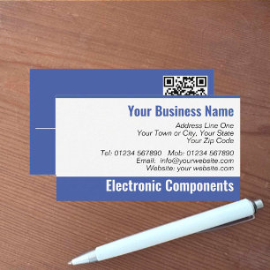 Cartão de Visita com QR Code de Componentes Eletrô