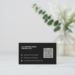 Cartão de Visita com QR Code   Moderno Minimalista