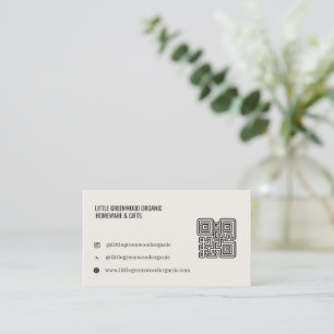 Cartão de Visita com QR Code   Neutro Minimalista 