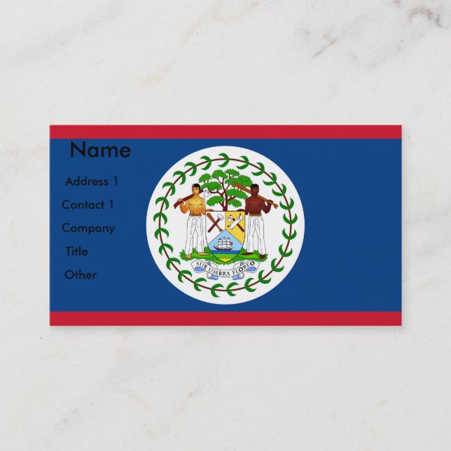 Cartão de visita com Sinalizador de Belize (Frente)