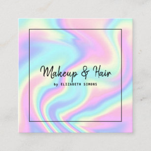 Cartão de visita com textura holográfica.