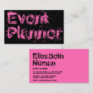 Cartão de Visita com Tipografia Grunge Rosa e Pret