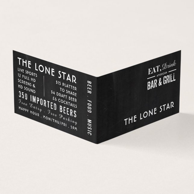 Cartão De Visita Coma, Beba Chalkboard, Pub/Brewery, Detalhado (Exterior)