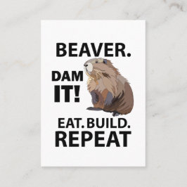 Cartão De Visita Coma Construir Repetir O Animal De Beaver Engraçad