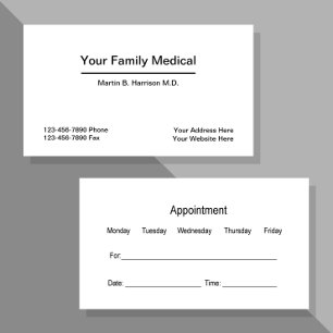 Cartão De Visita Combinação de Compromisso do Médico Médico