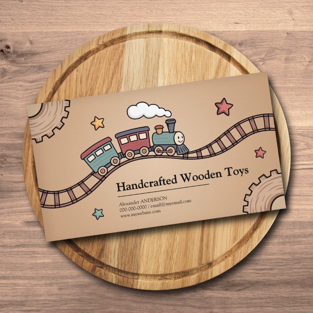 Cartão De Visita Comboio de madeira (Wooden Train Business Card)
