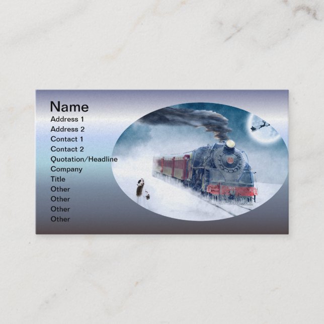 Cartão De Visita Comboio de Natal à meia-noite com Garota e Papais  (Frente)