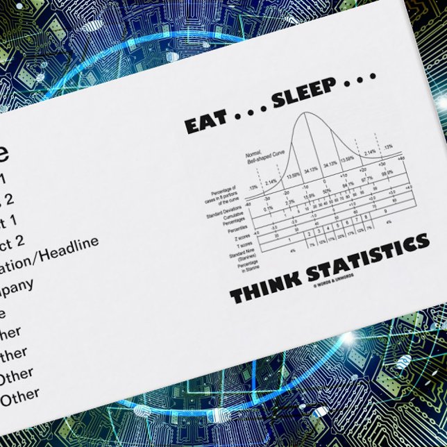 Cartão De Visita Comer... Dormir... Estatísticas de Pensão (Curva d (Customizable business card for any person who engages in "Eat ... Sleep ... Think Statistics"!)