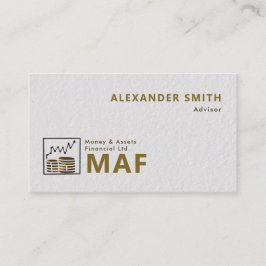 Cartão De Visita Comercializador Gráfico de Moedas Douradas Comerci