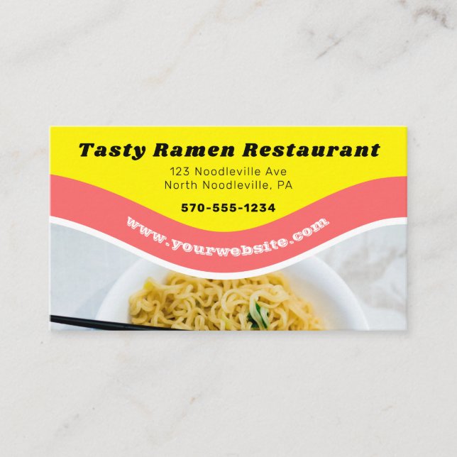 Cartão De Visita Comida asiática Ramen Noodle Restuarant (Frente)
