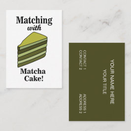 Cartão De Visita Comida de Bolo Verde Matcha