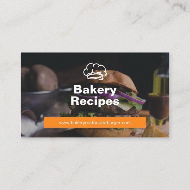 Cartão De Visita Comida de Chef do Restaurante de Foto de Burger Mi (Verso)