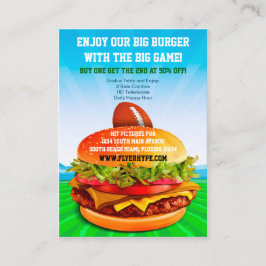 Cartão De Visita Comida do futebol do bar de esportes do café do