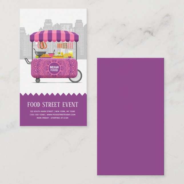 Cartão De Visita Comida indiana comida (Frente/Verso)