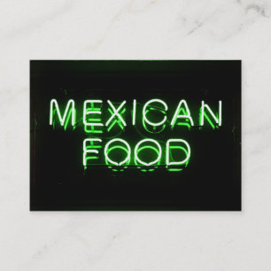 Cartão De Visita Comida MEXICAN - Sinal verde neon