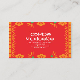 Cartão De Visita Comida Mexicana Caminhão de Alimentação Papel Pica