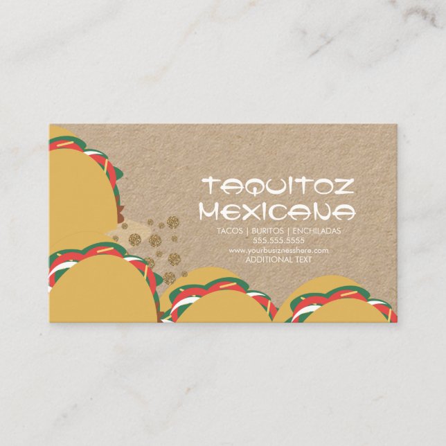 Cartão De Visita Comida Mexicana Taco México (Frente)