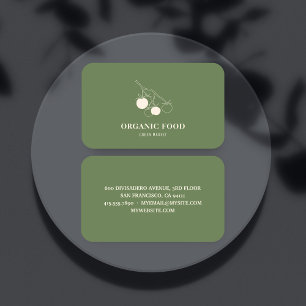 Cartão De Visita Comida Orgânica Verde Moderna