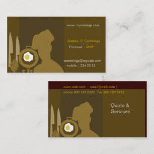 Cartão De Visita Comida pessoal dos potes das facas do cozinhar o