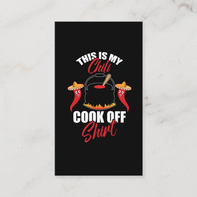 Cartão De Visita Comida picante Este é meu Chili Cook Off (Frente)