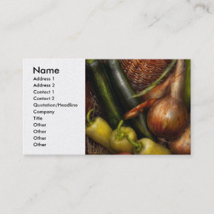 Cartão De Visita Comida - vegetais - verdes e cebolas