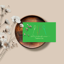 Cartão De Visita comida verde de panificação de ferramentas de cozi