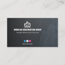 Cartão De Visita Commercial Building Contractors | Dark Minimalist