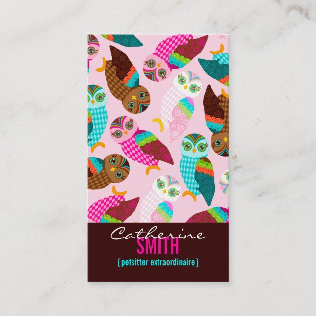 Cartão De Visita Como agora corujas pequenas? Vertical (Frente)