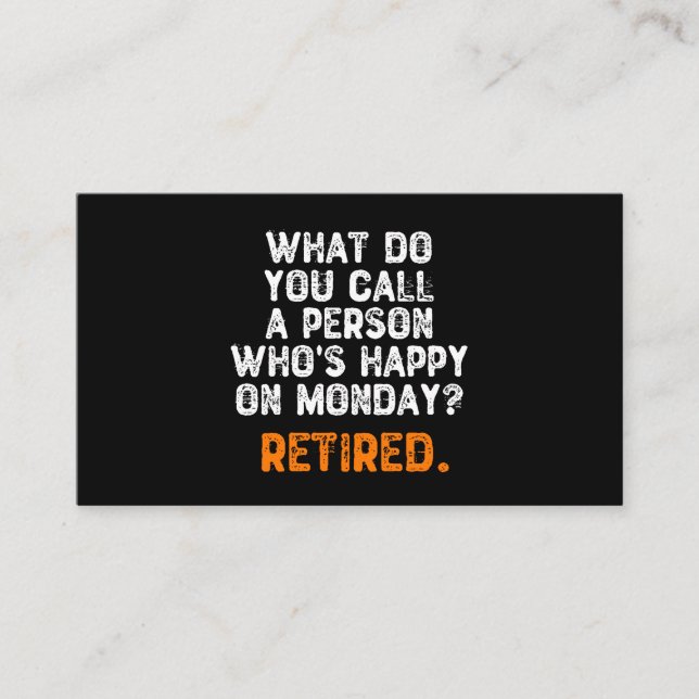 Cartão De Visita Como se chama uma pessoa feliz na segunda? (Frente)
